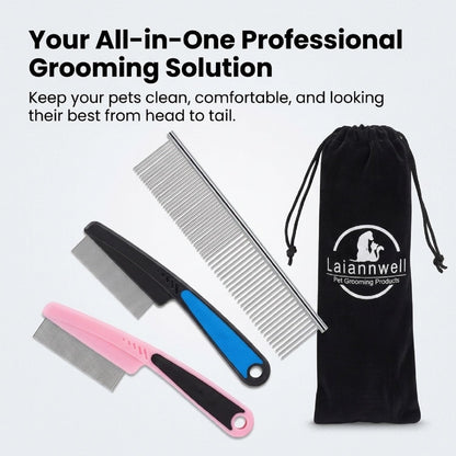 Cat Comb,Pet Comb  Professional Grooming Comb for Dog/Cat/Small Pets(3 Packs)