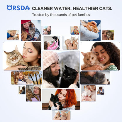 Cat Water Fountain Filters, Replacement Carbon, Resin Filters for D30 67Oz/2L Automatic Pet Fountain Cat Water Fountain Dog Water Dispenser, 3 Triple Filtration System(6Pcs 67Oz/2L Filters)