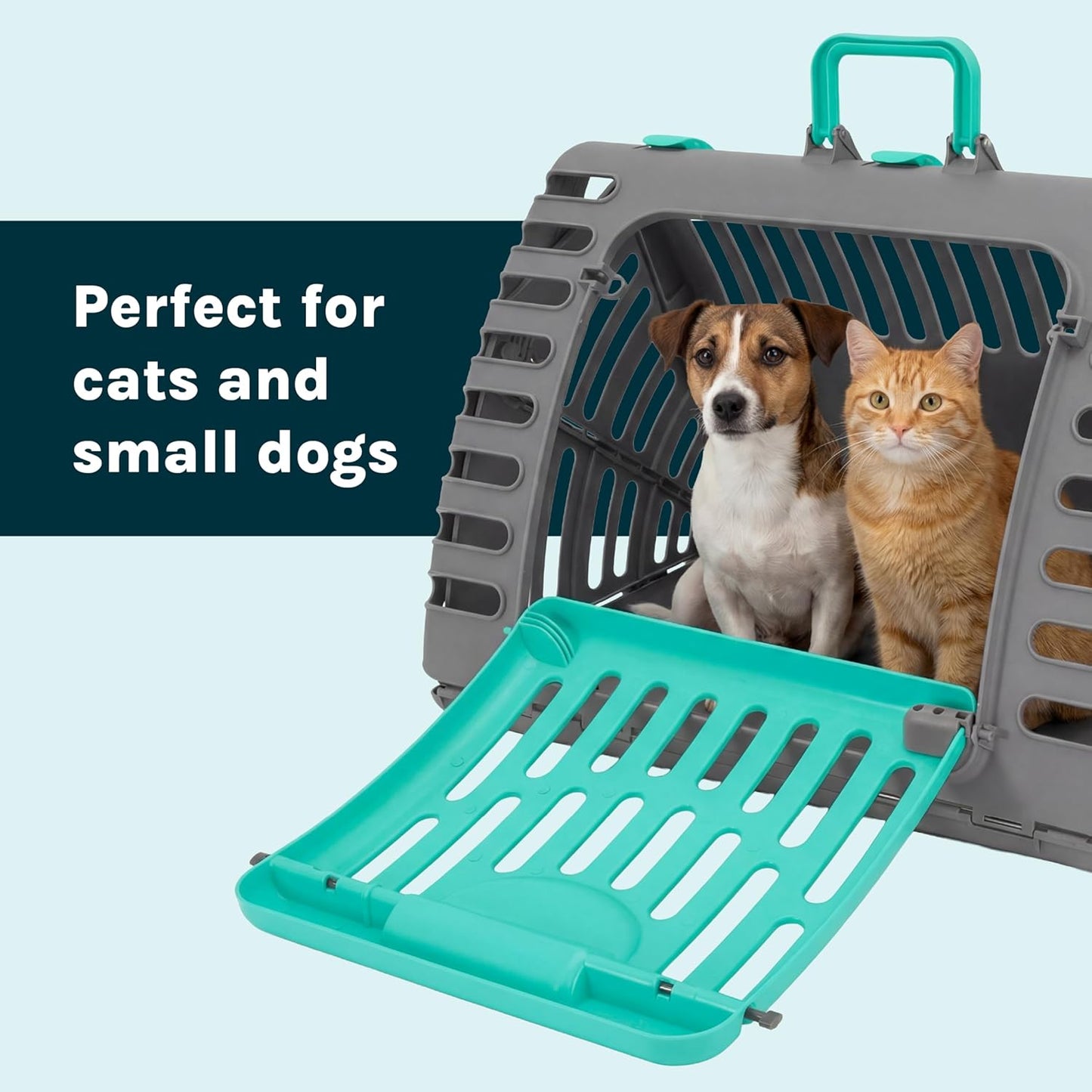 Foldable Travel Cat Carrier - Front Door Plastic Collapsible Carrier Collection, Waterproof Bed